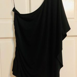 Express one shoulder medium black top